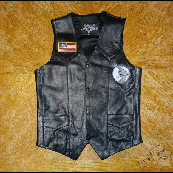 Leather Gallery Mens Leather Motorcycle Vest Size 36 - Picture 1 of 7